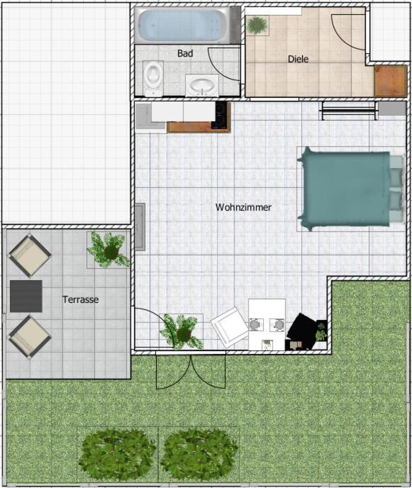 Palmen Apartment Direkt In バート・アイブリング エクステリア 写真